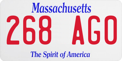 MA license plate 268AG0