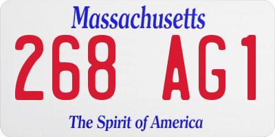 MA license plate 268AG1