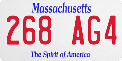 MA license plate 268AG4