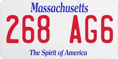 MA license plate 268AG6