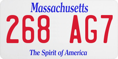 MA license plate 268AG7