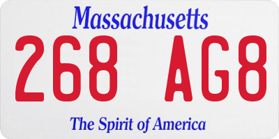 MA license plate 268AG8