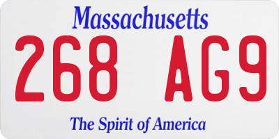 MA license plate 268AG9