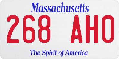 MA license plate 268AH0