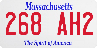 MA license plate 268AH2