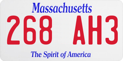 MA license plate 268AH3