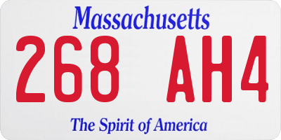MA license plate 268AH4