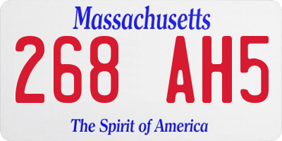 MA license plate 268AH5
