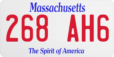 MA license plate 268AH6