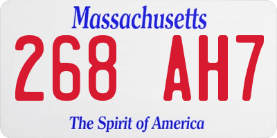 MA license plate 268AH7