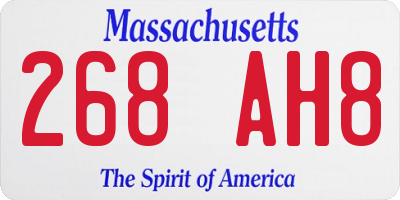 MA license plate 268AH8