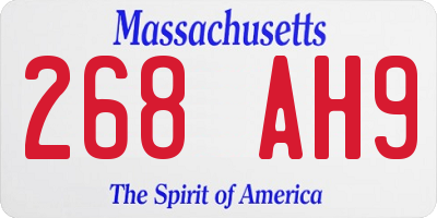 MA license plate 268AH9