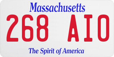 MA license plate 268AI0