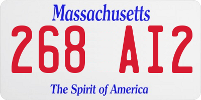 MA license plate 268AI2