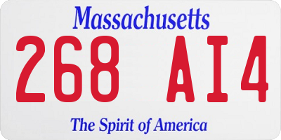 MA license plate 268AI4