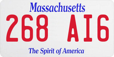 MA license plate 268AI6