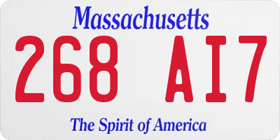 MA license plate 268AI7