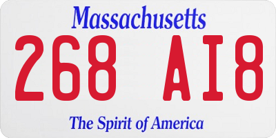 MA license plate 268AI8
