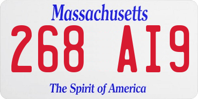 MA license plate 268AI9