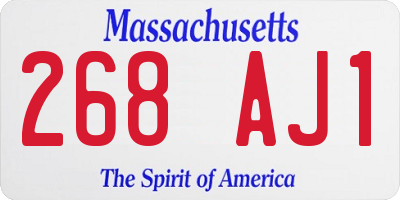 MA license plate 268AJ1