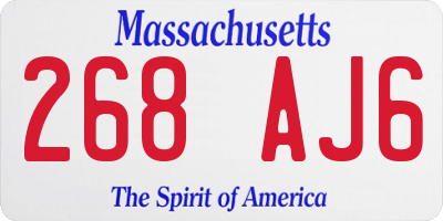 MA license plate 268AJ6