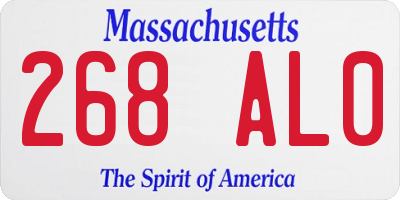 MA license plate 268AL0