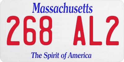 MA license plate 268AL2