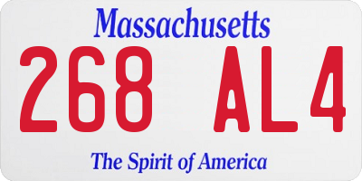 MA license plate 268AL4
