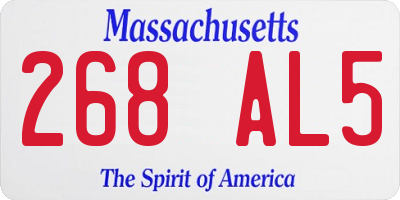 MA license plate 268AL5
