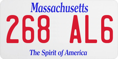 MA license plate 268AL6