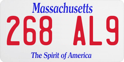 MA license plate 268AL9