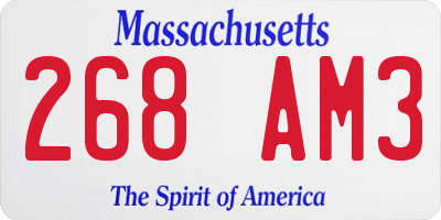 MA license plate 268AM3
