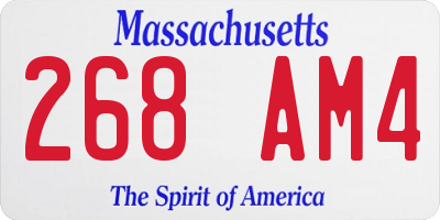 MA license plate 268AM4