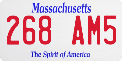 MA license plate 268AM5