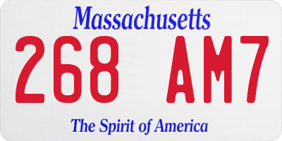 MA license plate 268AM7