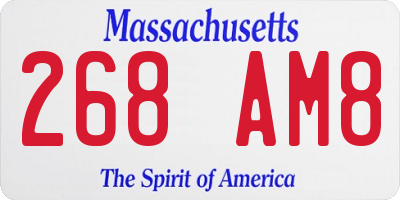 MA license plate 268AM8