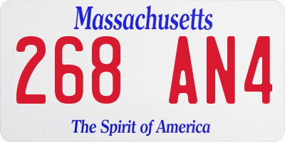 MA license plate 268AN4