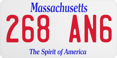 MA license plate 268AN6