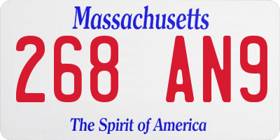 MA license plate 268AN9