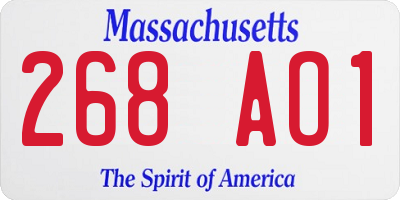 MA license plate 268AO1