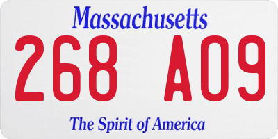 MA license plate 268AO9