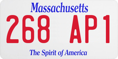 MA license plate 268AP1