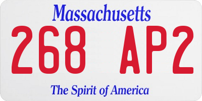MA license plate 268AP2