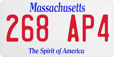 MA license plate 268AP4