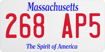 MA license plate 268AP5