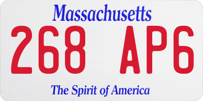 MA license plate 268AP6