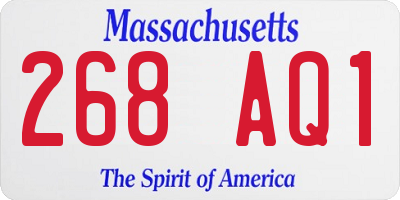 MA license plate 268AQ1