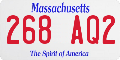 MA license plate 268AQ2