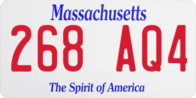 MA license plate 268AQ4