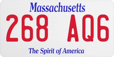 MA license plate 268AQ6